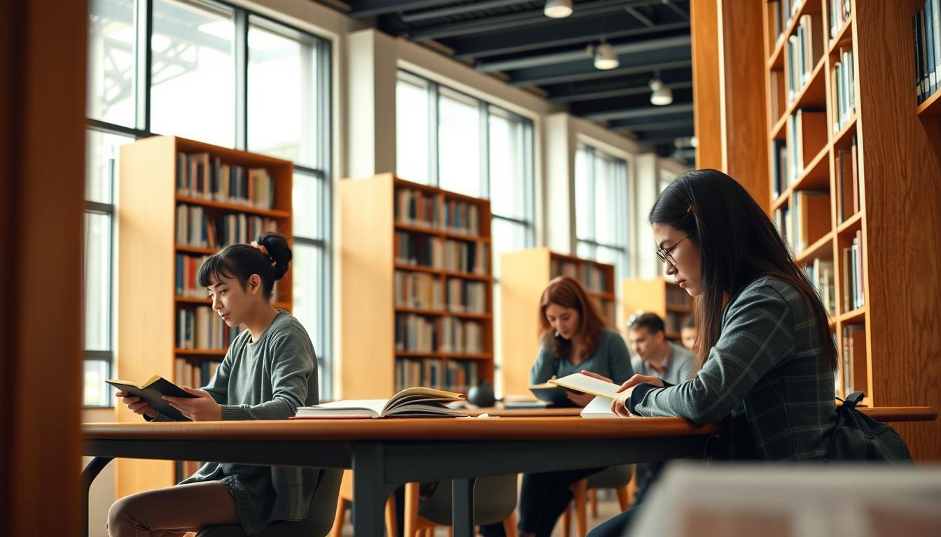 Student using learning strategies while studying