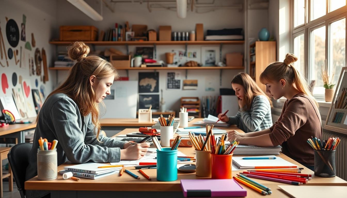 Student preparing for exams with study materials